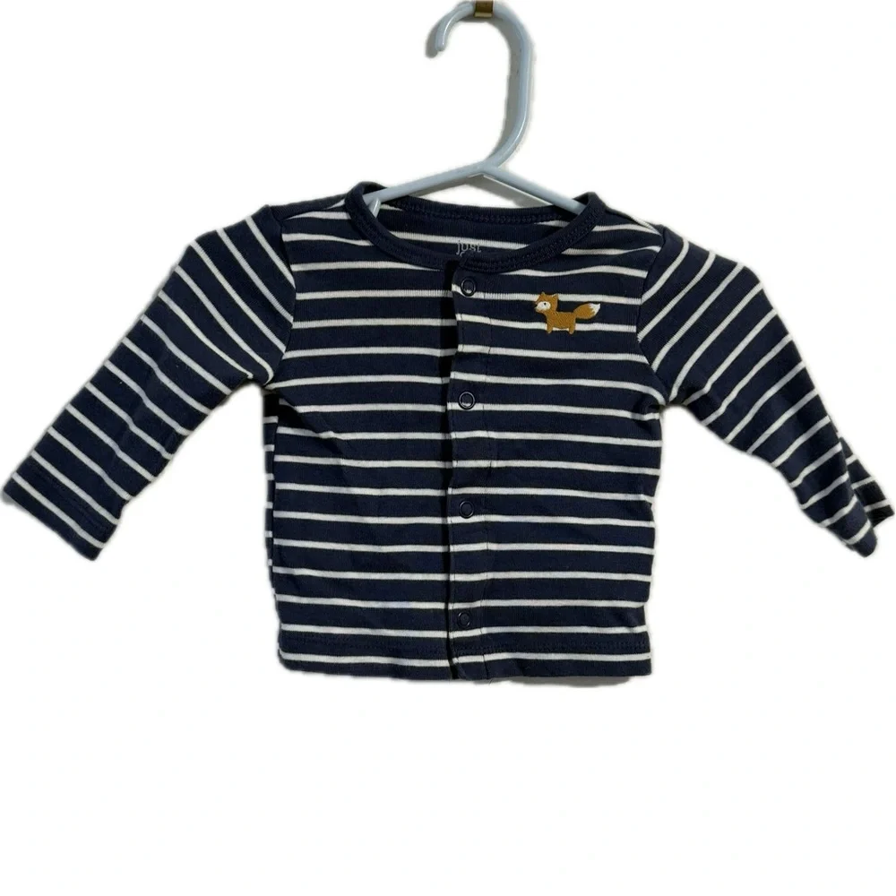 Carter's Navy‎ and White Striped Button Down Shirt